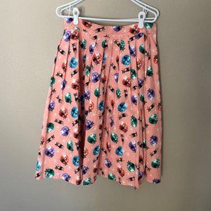 VooDoo Vixen Pleated Swing Rockabilly Skirt